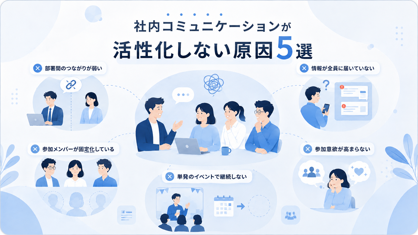 社内コミュニケーションが活性化しない原因5選